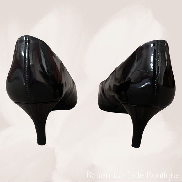 Metaphor Black Patent Pointed Toe Pumps Heels - Size 7 - Picture 4 of 5